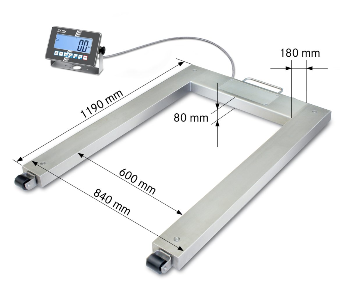 KERN & SOHN UXC 1.5T-4M UXC Pallet Scale, 1500 kg Capacity, 0.5 kg Readability, IP68 Rated, RS-232 / USB - UXC 1.5T-4M - Pallet Scales - KERN & SOHN - Weighcore
