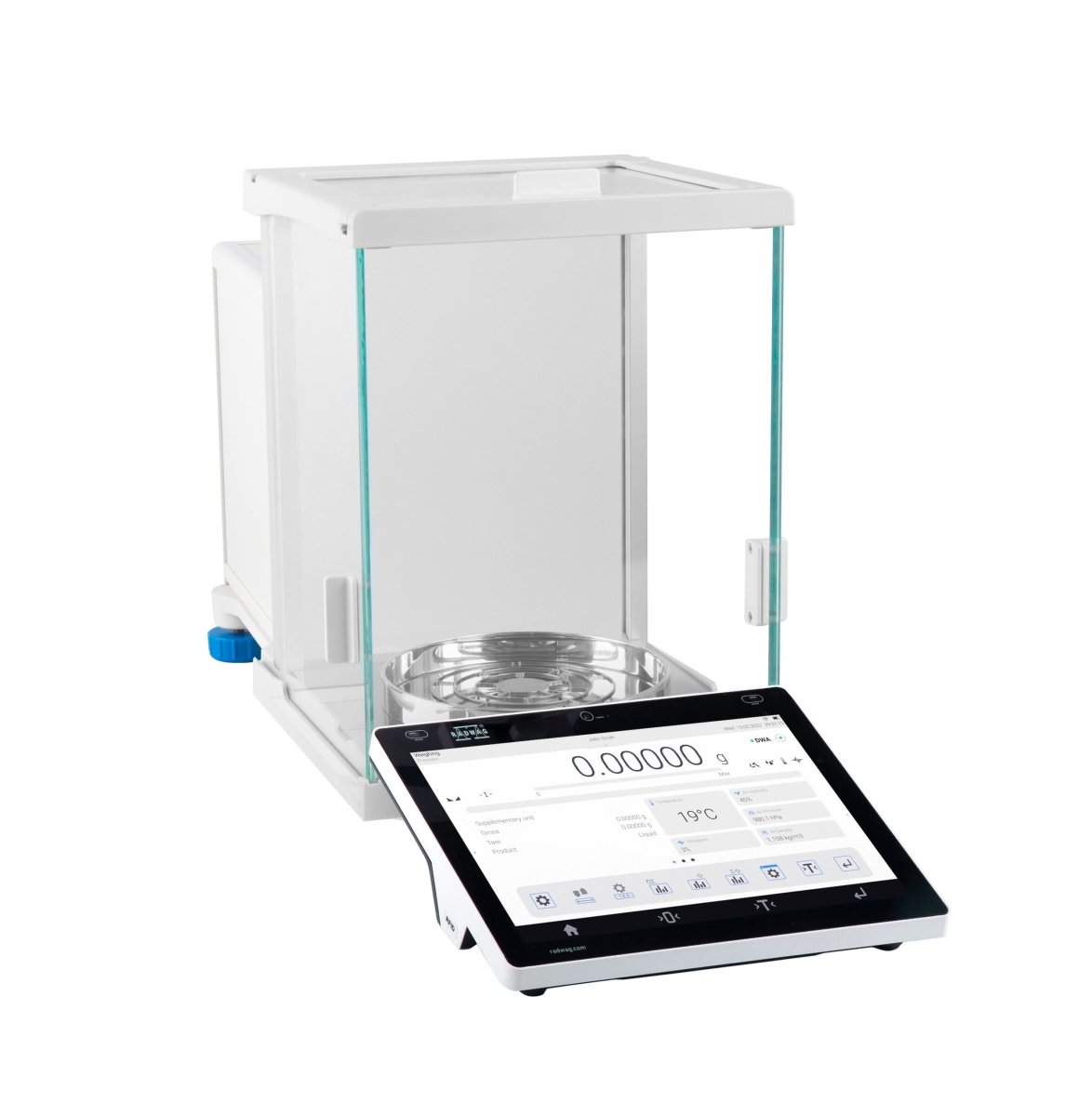 RADWAG XA 82/220.5Y XA 5Y Analytical Balance, 82/220g Capacity, 0.01/0.1mg Readability, 21 CFR Part 11, Internal Calibration, OIML Class I - XA822205Y - Analytical Balances - Radwag - Weighcore