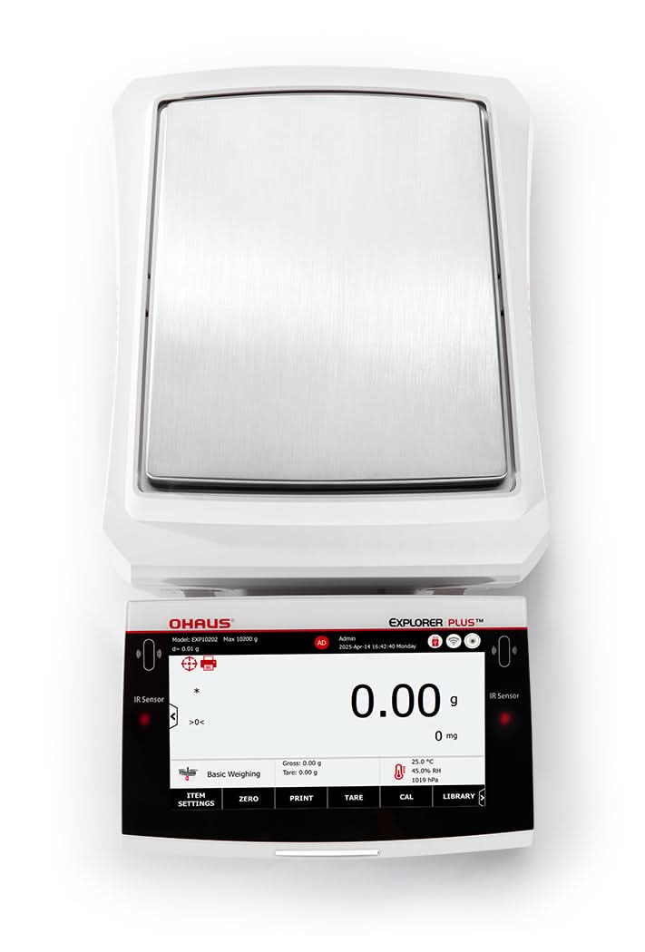 OHAUS EXP10201 Explorer EXP Precision Balance, 10,200g Capacity, 0.1g Readability, AutoCal, Touchscreen - EXP10201 - Precision Balances - Ohaus - Weighcore