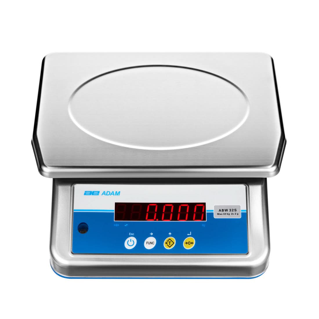 Adam Equipment ABW 32S Aqua Stainless Washdown Scale, 32 kg Capacity, 2 g Readability, NSF, IP68 - 1030015883 - Washdown Scales - Adam Equipment - Weighcore