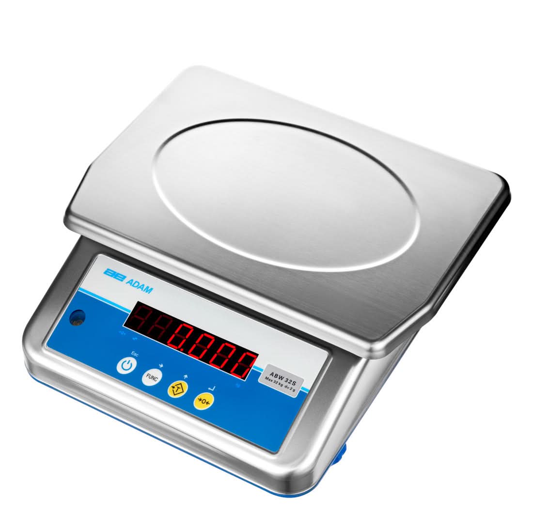 Adam Equipment ABW 32S Aqua Stainless Washdown Scale, 32 kg Capacity, 2 g Readability, NSF, IP68 - 1030015883 - Washdown Scales - Adam Equipment - Weighcore