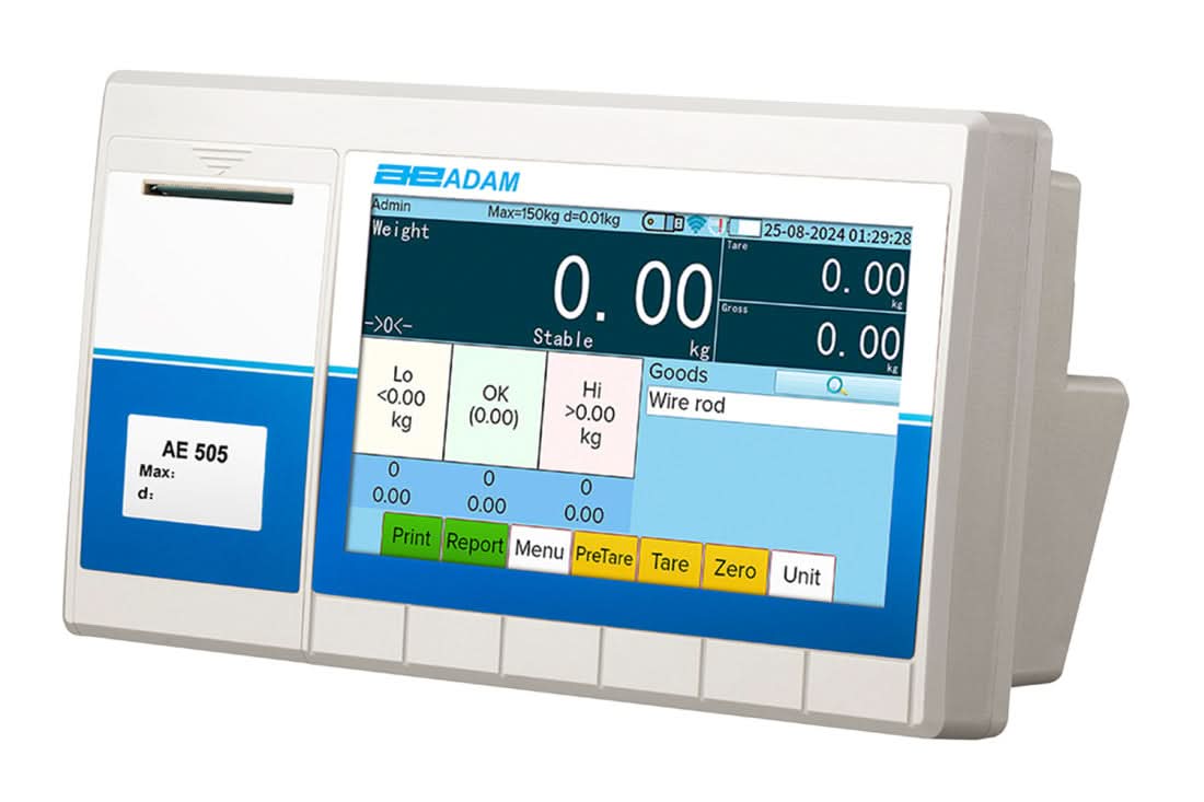 Adam Equipment AE 505 Touch - Screen Label - Printing Indicator, USB, RS - 232 - AE 505 - Weight Indicators - Adam Equipment - Weighcore
