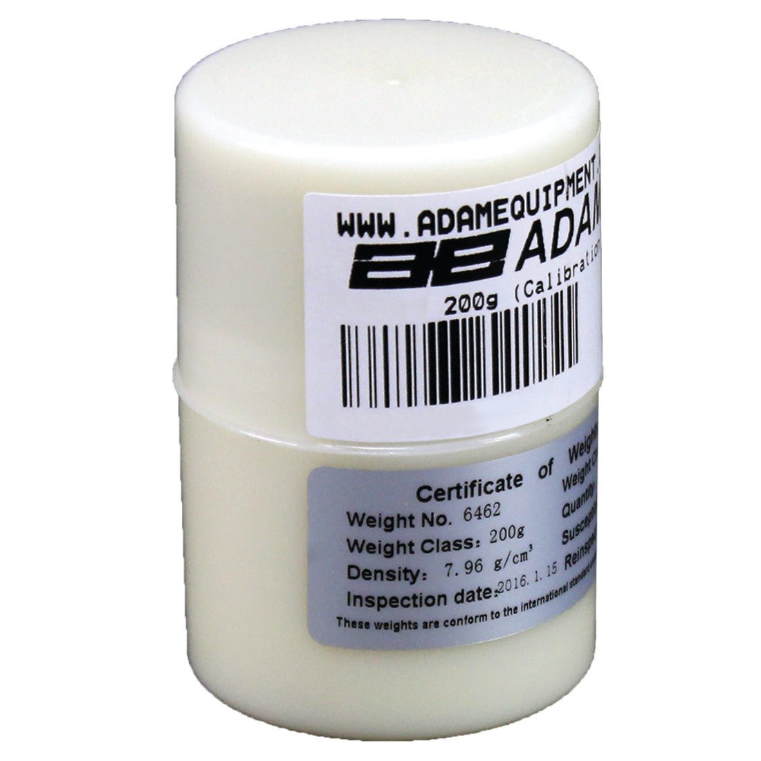Adam Equipment ASTM 0 - 200g Calibration Weight, 200g Capacity, ASTM Class 0, Stainless Steel - ASTM 0 - 200g - Weights - Adam Equipment - Weighcore
