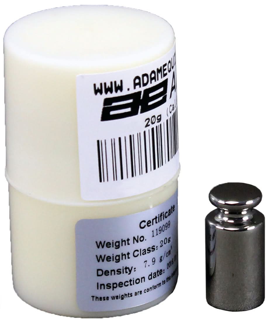 Adam Equipment ASTM 0 - 20g Calibration Weight, 20g Capacity, ASTM Class 0, Stainless Steel - ASTM 0 - 20g - Weights - Adam Equipment - Weighcore