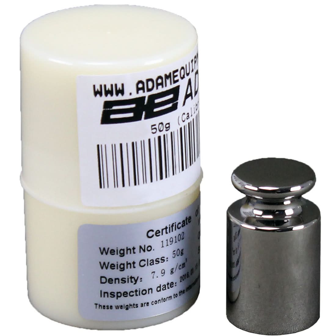 Adam Equipment ASTM 0 - 50g Calibration Weight, 50g Capacity, ASTM Class 0, Stainless Steel - ASTM 0 - 50g - Weights - Adam Equipment - Weighcore