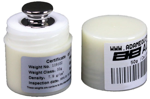 Adam Equipment ASTM 0 - 50g Calibration Weight, 50g Capacity, ASTM Class 0, Stainless Steel