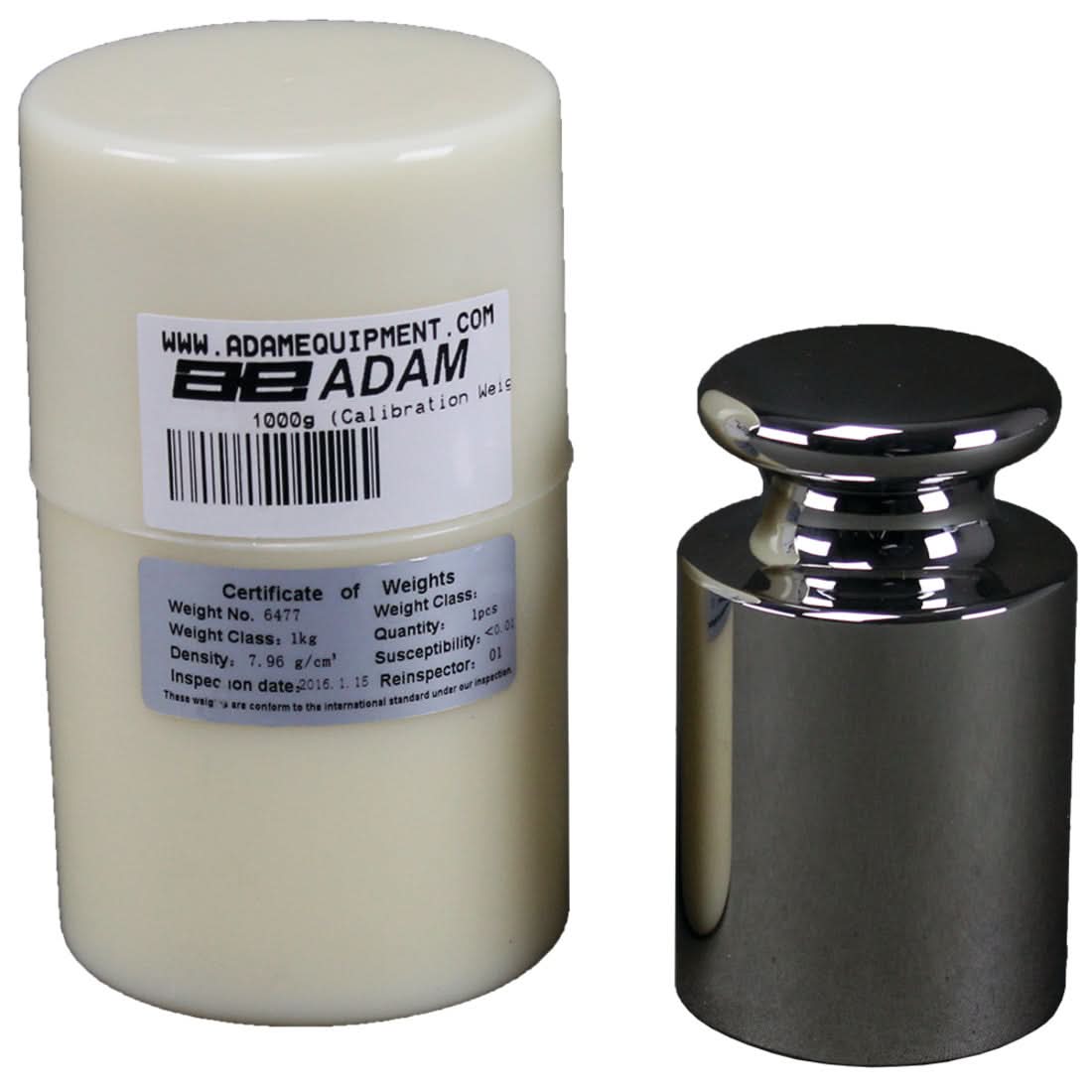 Adam Equipment ASTM 1 - 1000g Calibration Weight, 1000g Capacity, ASTM Class 1, Stainless Steel - ASTM 1 - 1000g - Weights - Adam Equipment - Weighcore