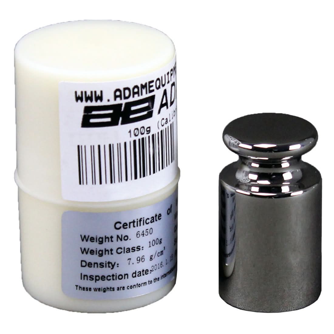 Adam Equipment ASTM 1 - 100g Calibration Weight, 100g Capacity, ASTM Class 1, Stainless Steel - ASTM 1 - 100g - Weights - Adam Equipment - Weighcore