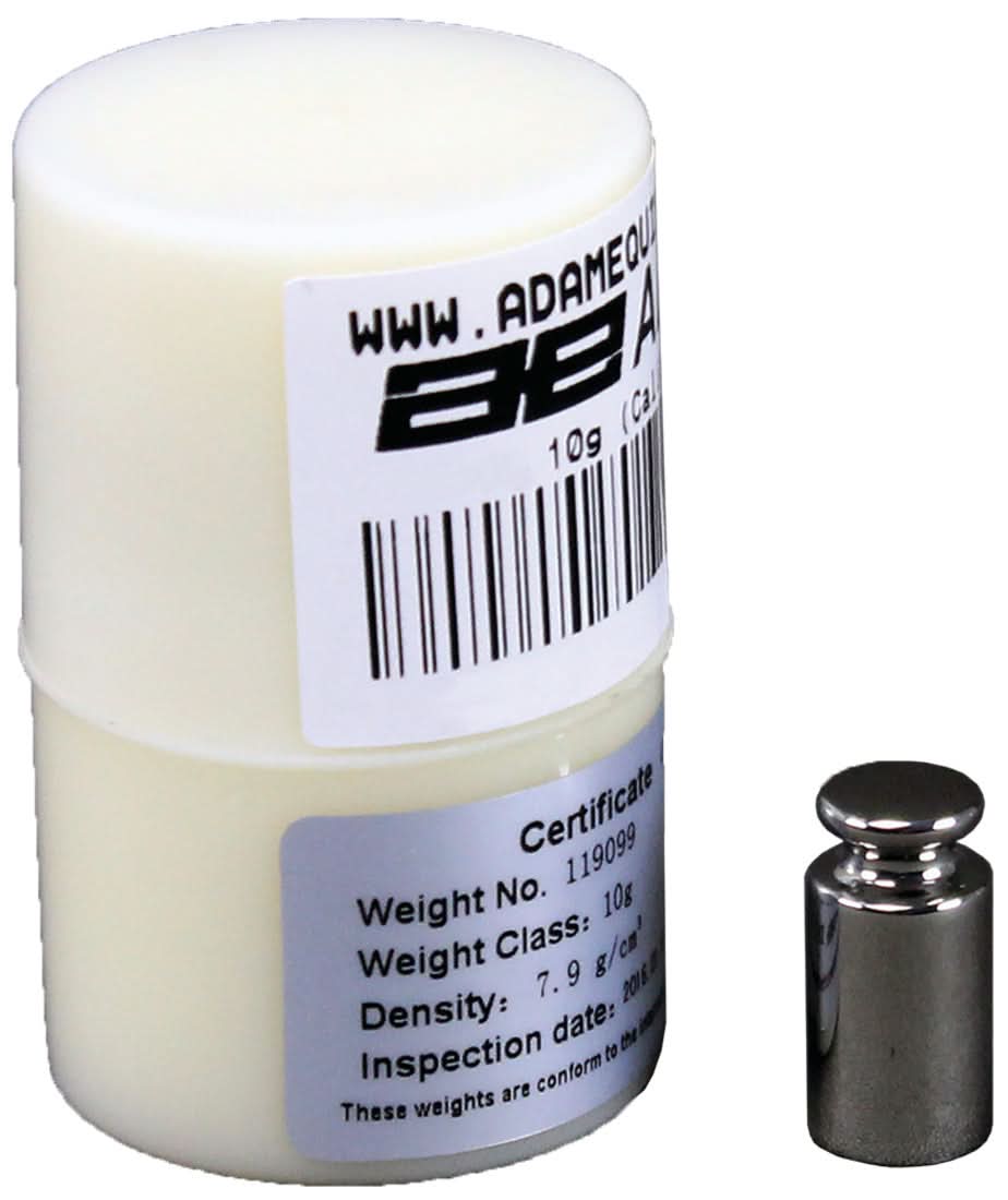 Adam Equipment ASTM 1 - 10g Stainless Steel Calibration Weight, 10g, ASTM Class 1 - ASTM 1 - 10g - Weights - Adam Equipment - Weighcore