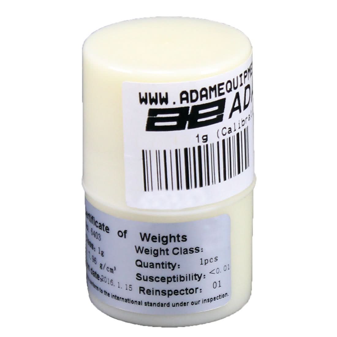 Adam Equipment ASTM 1 - 1g Calibration Weight, 1g Capacity, ASTM Class 1, Stainless Steel - ASTM 1 - 1g - Weights - Adam Equipment - Weighcore
