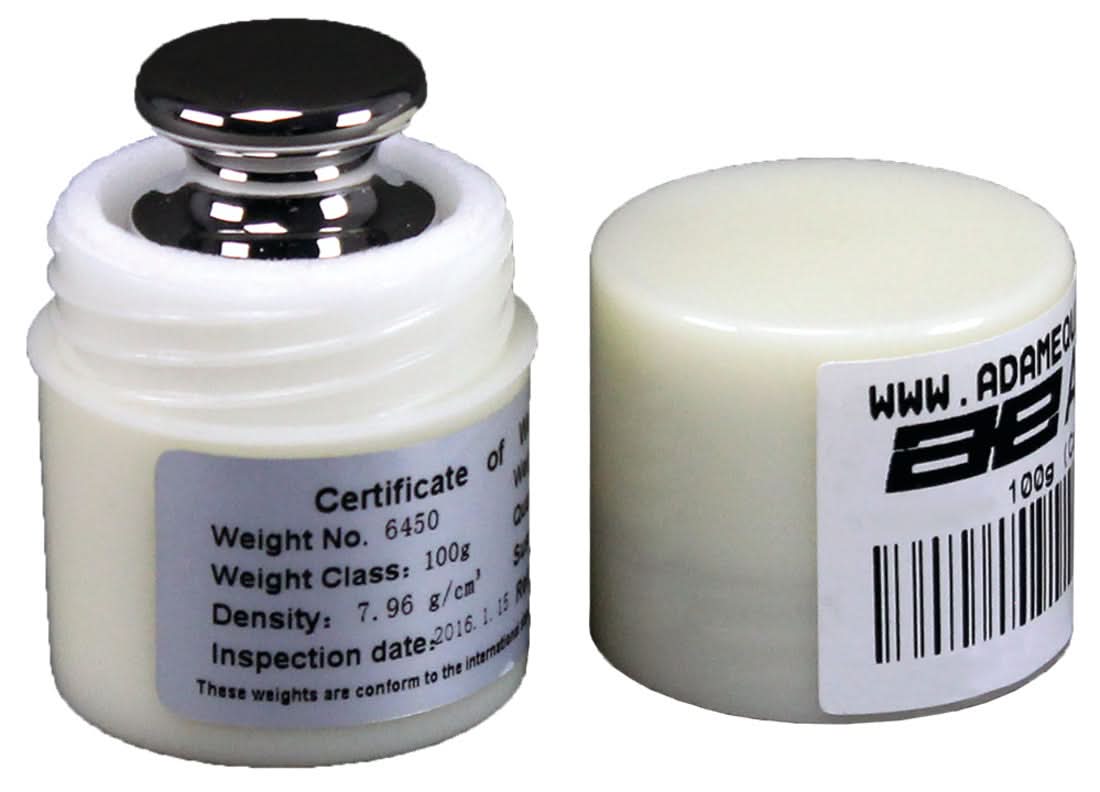 Adam Equipment ASTM 3 - 100g Calibration Weight, 100g Capacity, ASTM Class 3, Stainless Steel - ASTM 3 - 100g - Weights - Adam Equipment - Weighcore