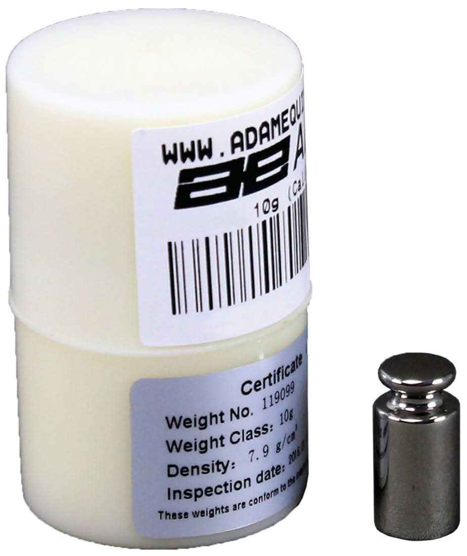 Adam Equipment ASTM 3 - 10g Calibration Weight, 10g Capacity, ASTM Class 3, Stainless Steel - ASTM 3 - 10g - Weights - Adam Equipment - Weighcore