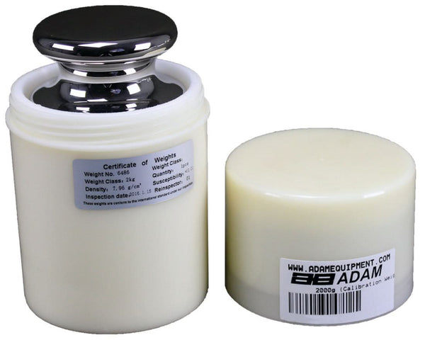 Adam Equipment ASTM 3 - 2000g Calibration Weight, 2000g Capacity, ASTM Class 3, Stainless Steel