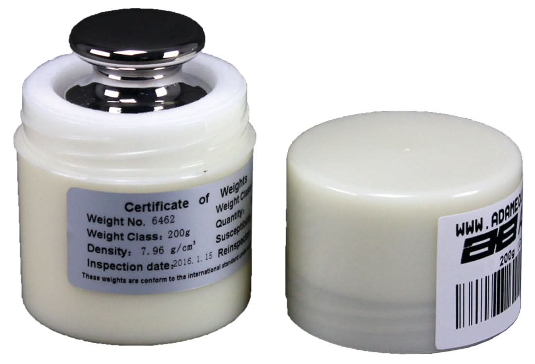 Adam Equipment ASTM 3 - 200g Calibration Weight, 200g Capacity, ASTM Class 3, Stainless Steel - ASTM 3 - 200g - Weights - Adam Equipment - Weighcore