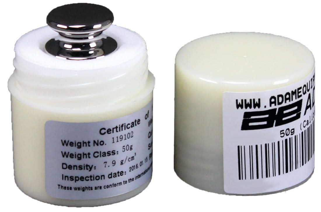 Adam Equipment ASTM 3 - 50g Calibration Weight, 50g Capacity, ASTM Class 3, Stainless Steel - ASTM 3 - 50g - Weights - Adam Equipment - Weighcore