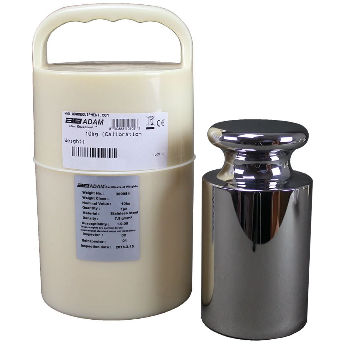 Adam Equipment ASTM 4 - 10kg Calibration Weight, 10000g Capacity, ASTM Class 4, Stainless Steel - ASTM 4 - 10kg - Weights - Adam Equipment - Weighcore