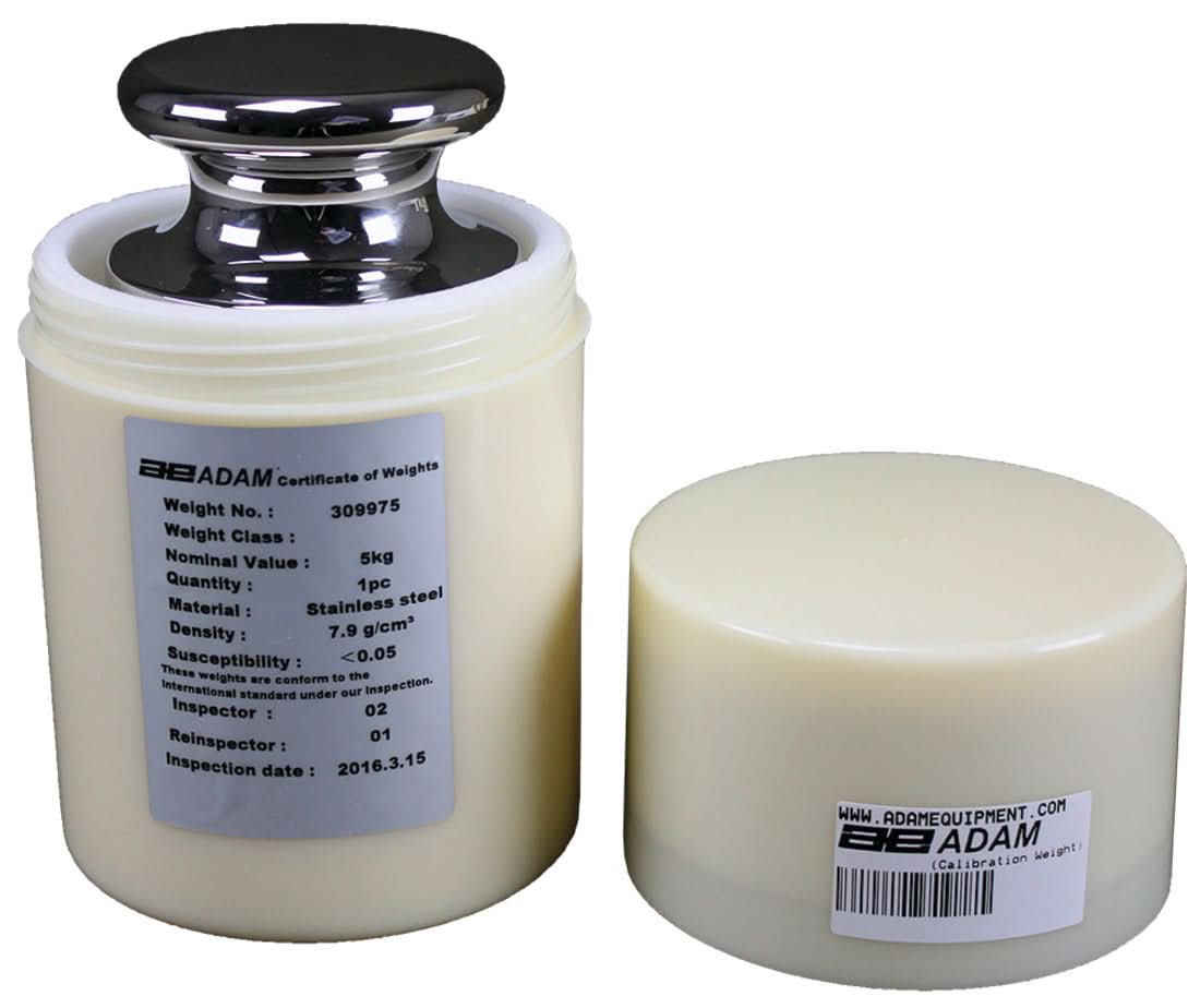 Adam Equipment ASTM 4 - 5000g Stainless Steel Calibration Weight, 5000g, ASTM Class 4 - ASTM 4 - 5000g - Weights - Adam Equipment - Weighcore