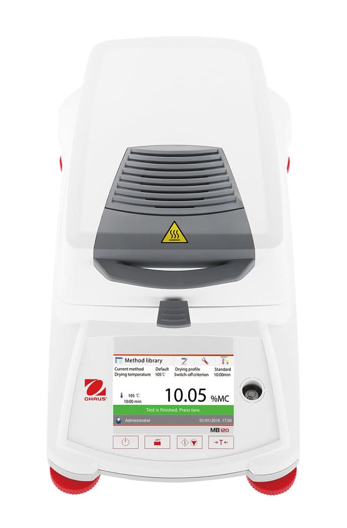 OHAUS MB120 AM MB Moisture Analyzer, 120g Capacity, 1mg/0.01% Readability, GLP/GMP, Touchscreen - MB120 AM - Moisture Analyzers - Ohaus - Weighcore