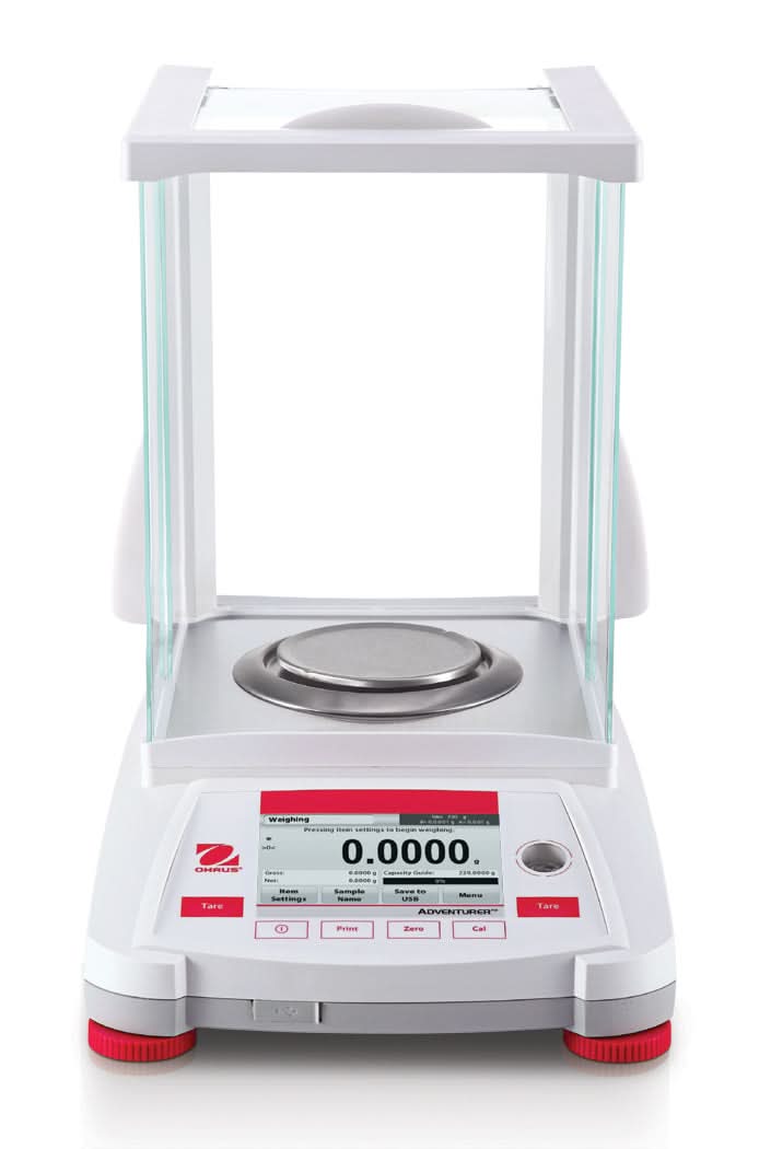 OHAUS AX224 Adventurer Analytical Balance, 220g Capacity, 0.1mg Readability, AutoCal, GLP/GMP - AX224 - Analytical Balances - Ohaus - Weighcore