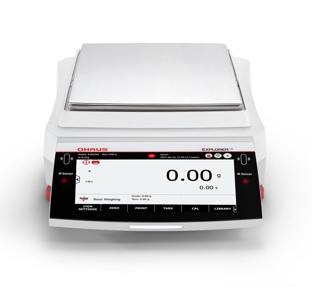 OHAUS EXR8202 Explorer EXR Precision Balance, 8200g Capacity, 0.01g Readability, AutoCal, Touchscreen - EXR8202 - Precision Balances - Ohaus - Weighcore