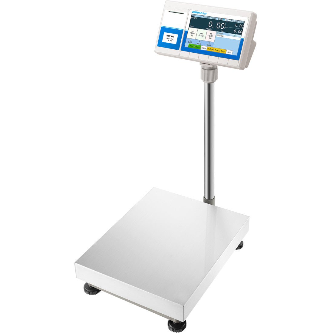 Adam Equipment BTT 150 BTT Label Printing Floor Scale, 150 kg Capacity, 0.01 kg Readability, Rechargeable Battery - BTT 150 - Floor Scales - Adam Equipment - Weighcore