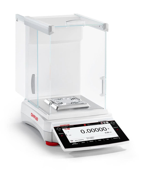 OHAUS EXR125D Explorer EXR Semi-Micro Balance, 82 g/120 g Capacity, 0.01 mg/0.1 mg Readability, AutoCal, Touchscreen