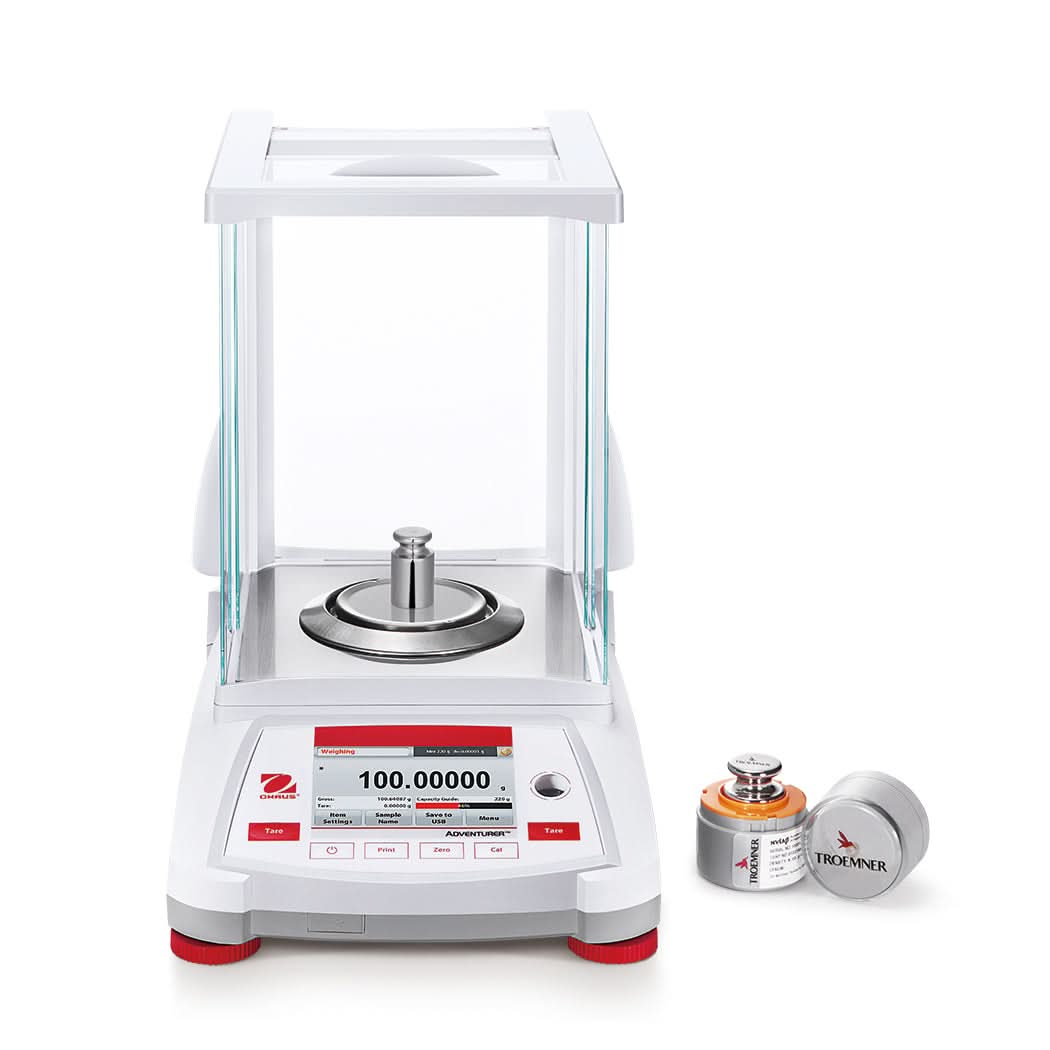 OHAUS AX225D Adventurer Semi - Micro Balance, 102g/220g Capacity, 0.01mg/0.1mg Readability, AutoCal - AX225D - Semi - Micro Balances - Ohaus - Weighcore