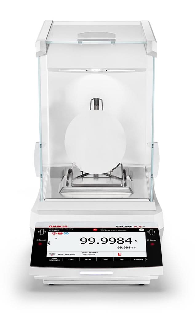 OHAUS EXP224/AD Explorer EXP Analytical Balance, 220 g Capacity, 0.1 mg Readability, AutoCal, Touchscreen - EXP224/AD - Analytical Balances - Ohaus - Weighcore