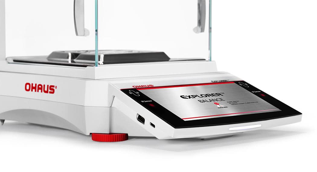 OHAUS EXR125D Explorer EXR Semi - Micro Balance, 82 g/120 g Capacity, 0.01 mg/0.1 mg Readability, AutoCal, Touchscreen - EXR125D - Semi - Micro Balances - Ohaus - Weighcore