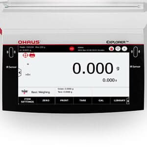 OHAUS EXR2202 Explorer EXR Precision Balance, 2,200 g Capacity, 0.01 g Readability, AutoCal, Touchscreen - EXR2202 - Precision Balances - Ohaus - Weighcore