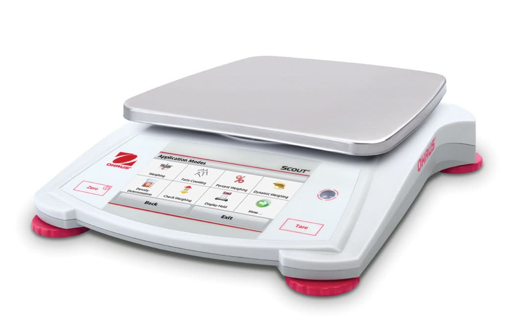 OHAUS STX2202 AM Scout Portable Balance, 2,200 g Capacity, 0.01 g Readability, Touchscreen - STX2202 AM - Portable Balances - Ohaus - Weighcore