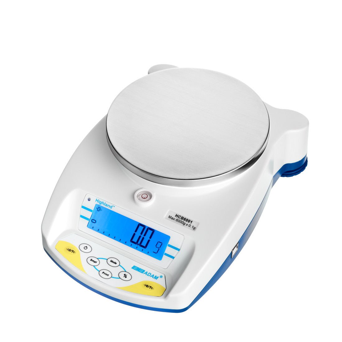 Adam Equipment HCB 6001 Highland Portable Precision Balance, 6000 g Capacity, 0.1 g Readability - HCB 6001 - Portable Balances - Adam Equipment - Weighcore