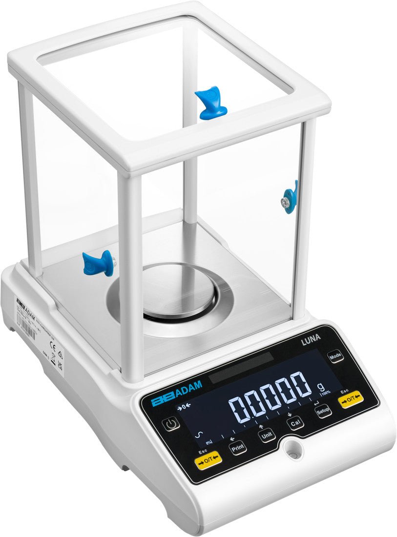 Adam Equipment LAB 214e Luna Analytical Balance, 210 g Capacity, 0.0001 g Readability, RS-232 - LAB 214e - Analytical Balances - Adam Equipment - Weighcore