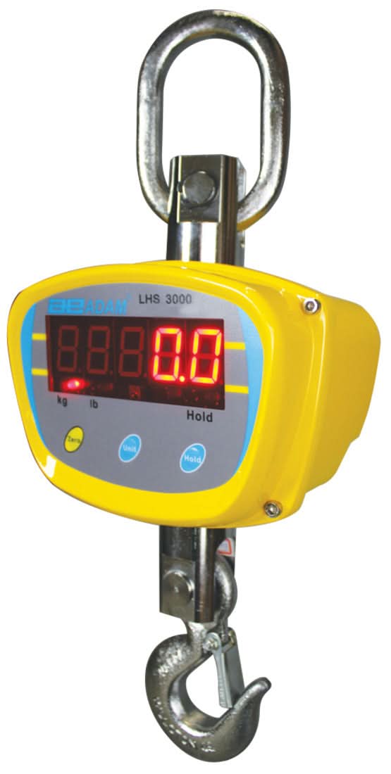 Adam Equipment LHS 4000a LHS Crane Scale, 2000 kg Capacity, 0.5 kg Readability, Backlit LCD, RS - 232 - 700000175 - Crane / Hanging Scales - Adam Equipment - Weighcore