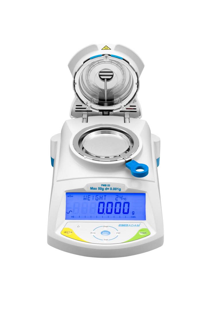 Adam Equipment PMB 53 PMB Moisture Analyzer, 50 g Capacity, 0.001 g / 0.01 % Readability - 1070010229 - Moisture Analyzers - Adam Equipment - Weighcore