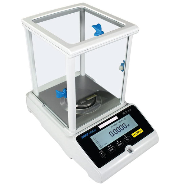 Adam Equipment SAB 124e Solis Analytical Balance, 120 g Capacity, 0.0001 g Readability, GLP/GMP, RS-232
