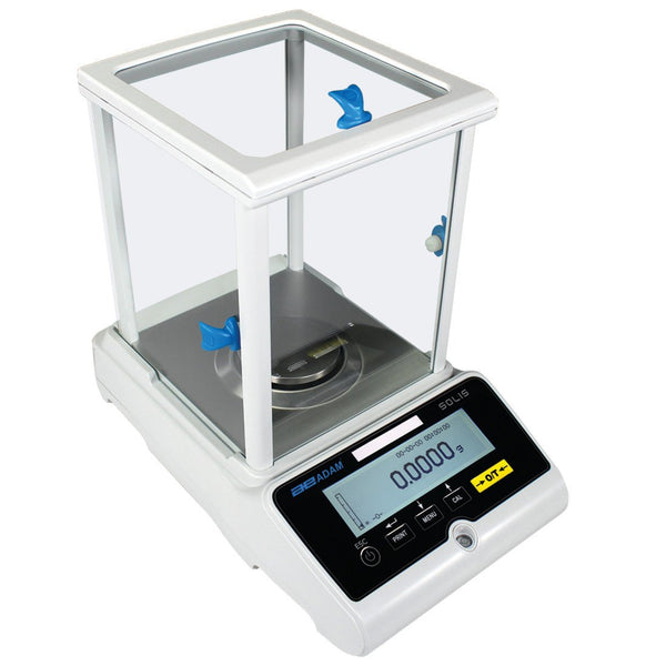 Adam Equipment SAB 224i Solis Analytical Balance, 220 g Capacity, 0.0001 g Readability, Internal Calibration, GLP/GMP