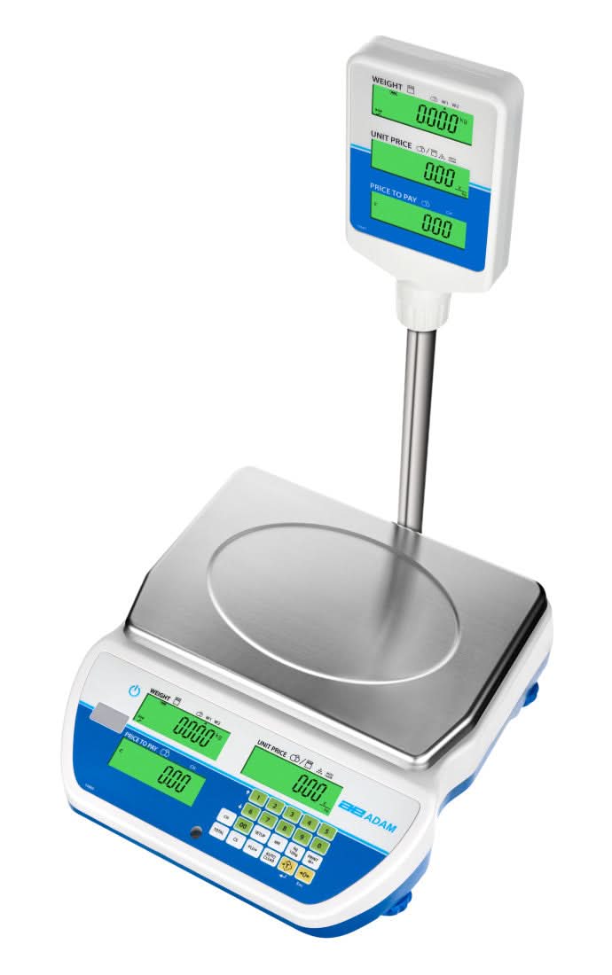 Adam Equipment SWZ 15DP Swingo Dual - Range Retail Price Computing Scale, 6 kg / 15 kg Capacity, 2 g / 5 g Readability, EC type approved - 1020013922 - Price Computing Scales - Adam Equipment - Weighcore
