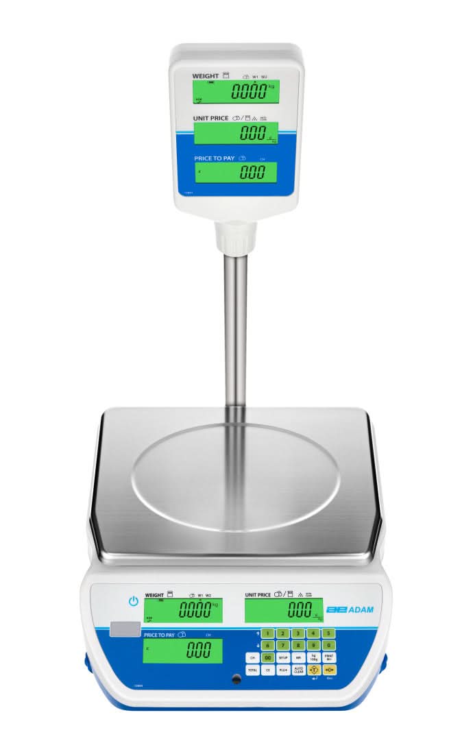 Adam Equipment SWZ 6DP Swingo Dual - Range Retail Price Computing Scale, 3 kg / 6 kg Capacity, 1 g / 2 g Readability, EC type approved - 1020013920 - Price Computing Scales - Adam Equipment - Weighcore